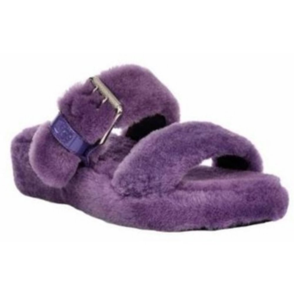 Ugg fuzz yeah purple slides sheepskin 8 sandals
